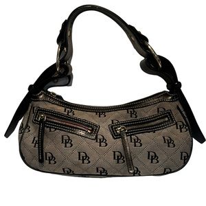 Dooney & Bourke Black and Tan Hobo Bag